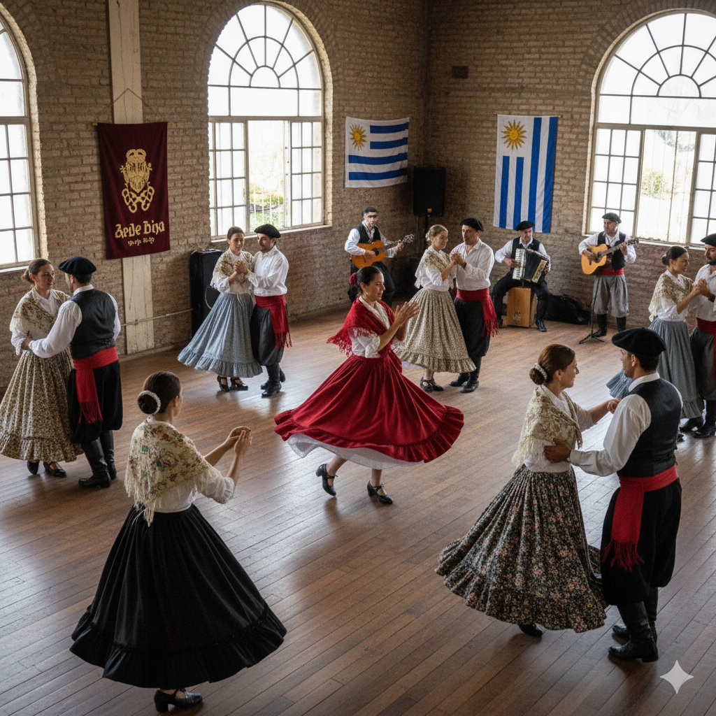 Clase de Danza Folklórica Uruguaya en Club Colonia